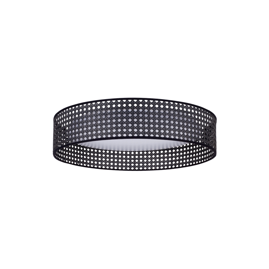 Duolla - LED lubinis šviestuvas ROLLER RATTAN LED/24W/230V diametras 45 cm juoda
