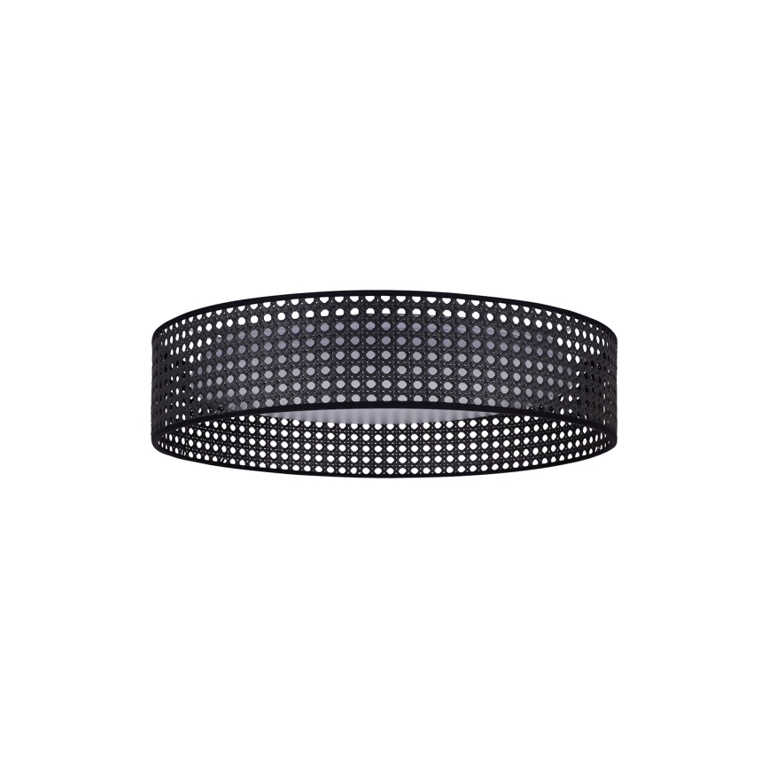 Duolla - LED lubinis šviestuvas ROLLER RATTAN LED/24W/230V diametras 45 cm juoda