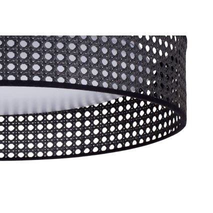 Duolla - LED lubinis šviestuvas ROLLER RATTAN LED/24W/230V diametras 45 cm juoda