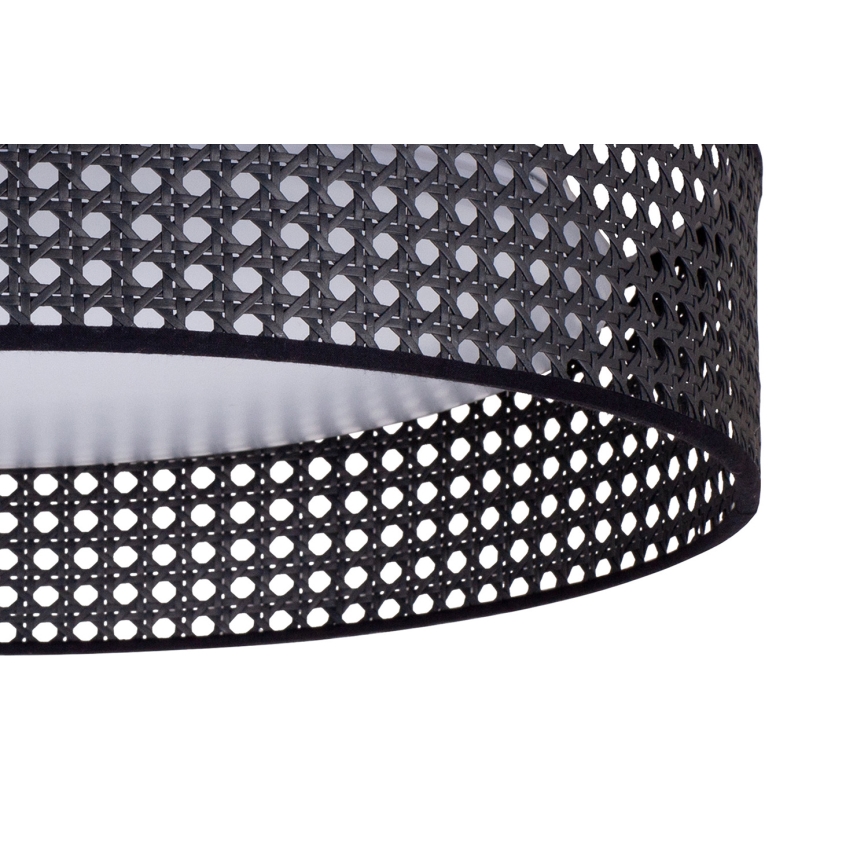 Duolla - LED lubinis šviestuvas ROLLER RATTAN LED/24W/230V diametras 45 cm juoda