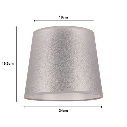 Duolla - Lempos gaubtas stalinei lempai CLASSIC M E27 diametras 24 cm sidabras