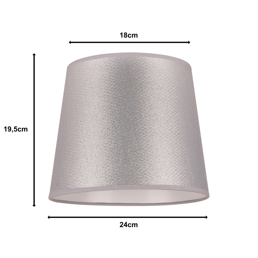 Duolla - Lempos gaubtas stalinei lempai CLASSIC M E27 diametras 24 cm sidabras