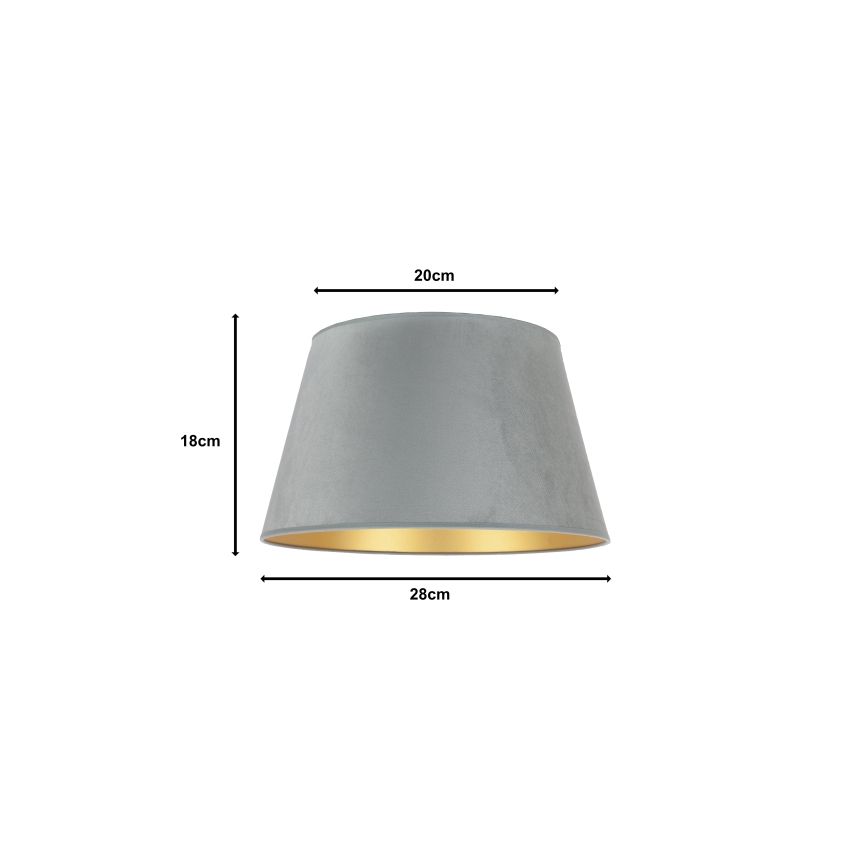 Duolla - Lempos gaubtas stalinei lempai CONE M E27 diametras 28 cm pilka