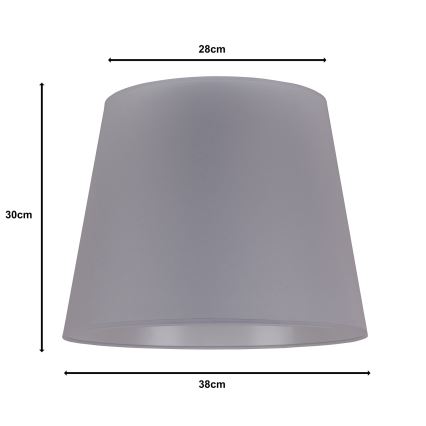 Duolla - Lempos gaubtas toršerui CLASSIC L E27 diametras 38 cm pilka