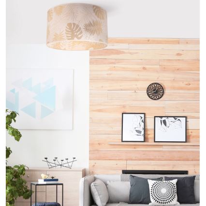 Duolla - Lubinis šviestuvas ARECA 1xE27/40W/230V diametras 45 cm žalvaris/balta