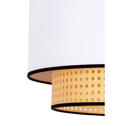 Duolla - Lubinis šviestuvas BOHO 1xE27/15W/230V diametras 45 cm balta/rotangas