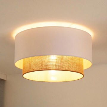 Duolla - Lubinis šviestuvas BOHO 1xE27/15W/230V diametras 45 cm balta/ruda