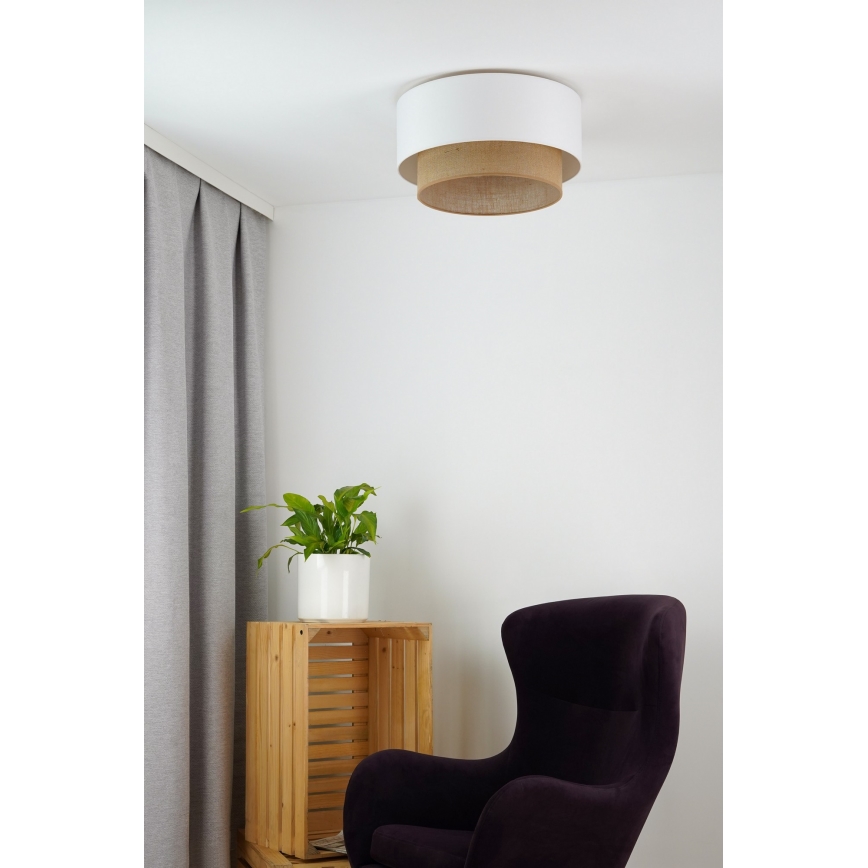 Duolla - Lubinis šviestuvas BOHO 1xE27/15W/230V diametras 45 cm balta/ruda
