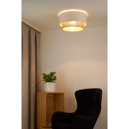 Duolla - Lubinis šviestuvas BOHO 1xE27/15W/230V diametras 45 cm balta/ruda