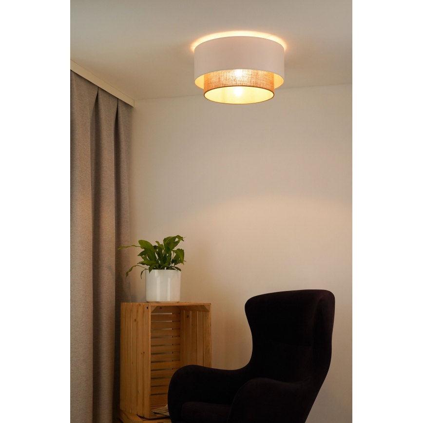 Duolla - Lubinis šviestuvas BOHO 1xE27/15W/230V diametras 45 cm balta/ruda