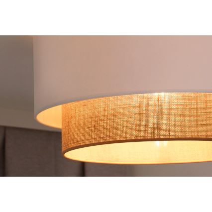 Duolla - Lubinis šviestuvas BOHO 1xE27/15W/230V diametras 45 cm balta/ruda