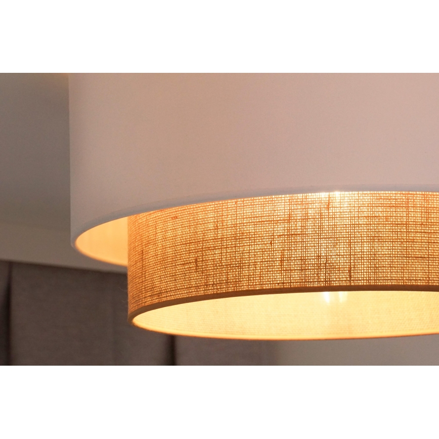 Duolla - Lubinis šviestuvas BOHO 1xE27/15W/230V diametras 45 cm balta/ruda