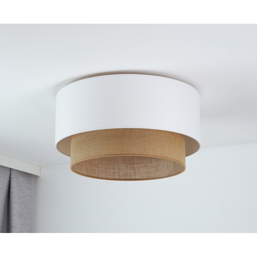 Duolla - Lubinis šviestuvas BOHO 1xE27/15W/230V diametras 45 cm balta/ruda