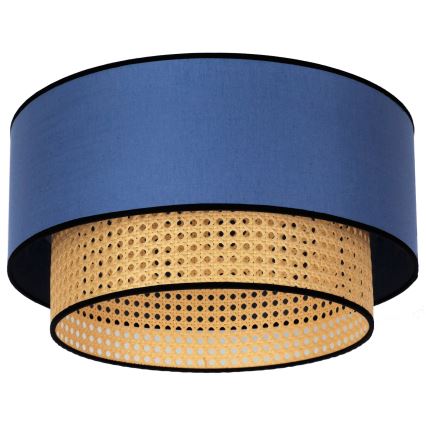 Duolla - Lubinis šviestuvas BOHO 1xE27/15W/230V diametras 45 cm mėlyna/rotangas
