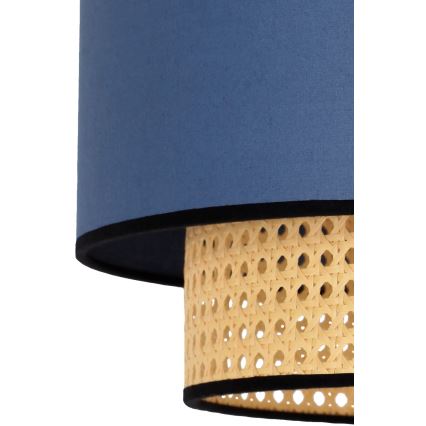 Duolla - Lubinis šviestuvas BOHO 1xE27/15W/230V diametras 45 cm mėlyna/rotangas