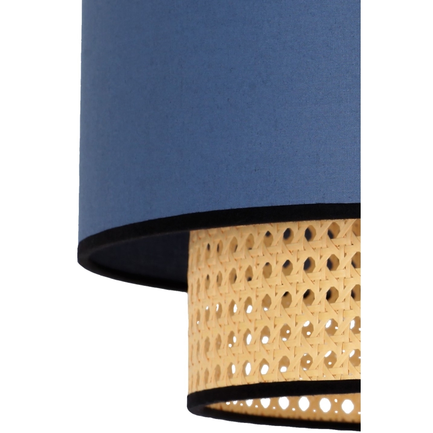 Duolla - Lubinis šviestuvas BOHO 1xE27/15W/230V diametras 45 cm mėlyna/rotangas