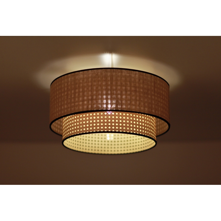 Duolla - Lubinis šviestuvas BOHO 1xE27/15W/230V diametras 45 cm smėlio spalva/rotangas