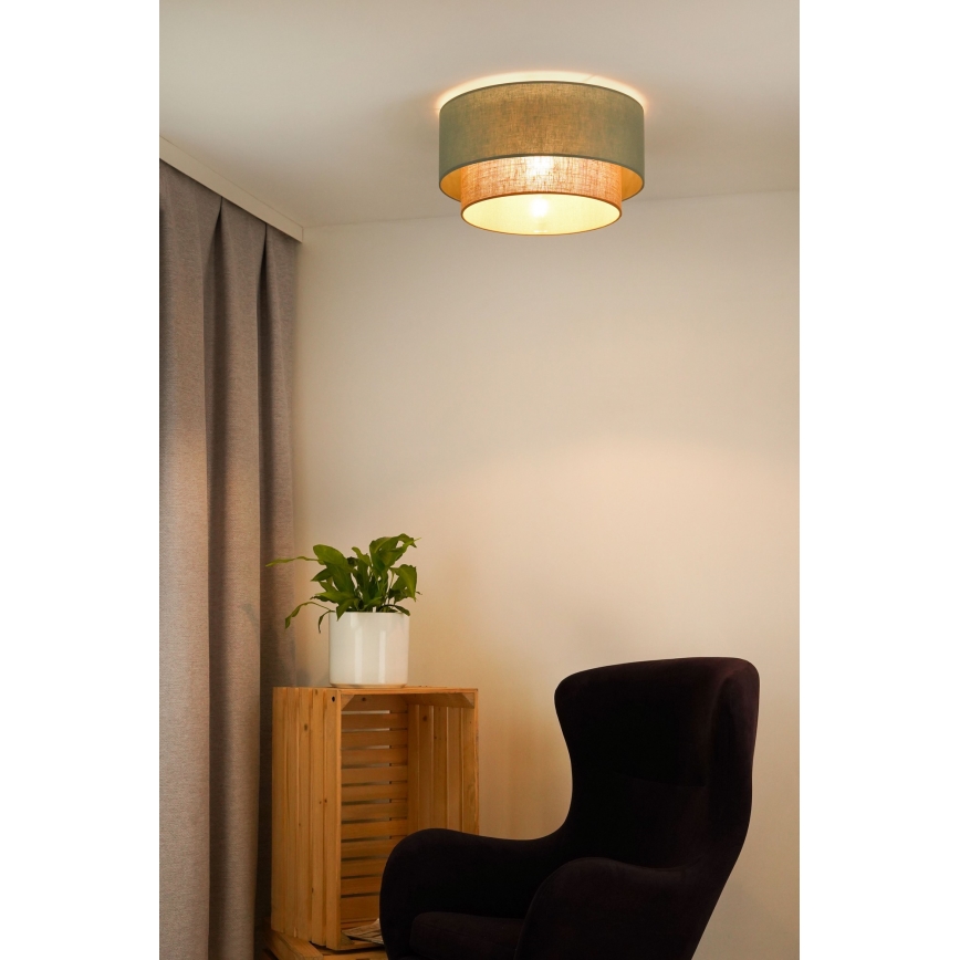 Duolla - Lubinis šviestuvas BOHO 1xE27/15W/230V diametras 45 cm žalia/ruda