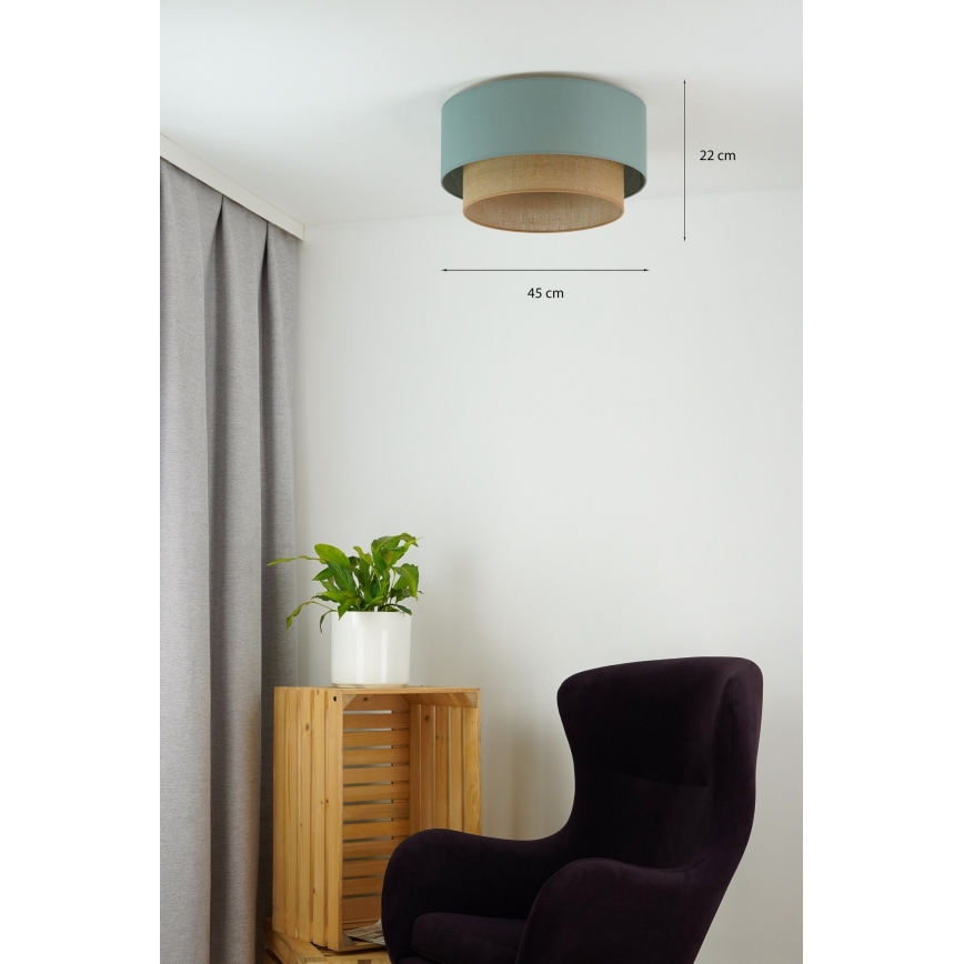 Duolla - Lubinis šviestuvas BOHO 1xE27/15W/230V diametras 45 cm žalia/ruda