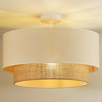 Duolla - Lubinis šviestuvas BOHO 1xE27/15W/230V skersmuo 45 cm kreminė/ruda