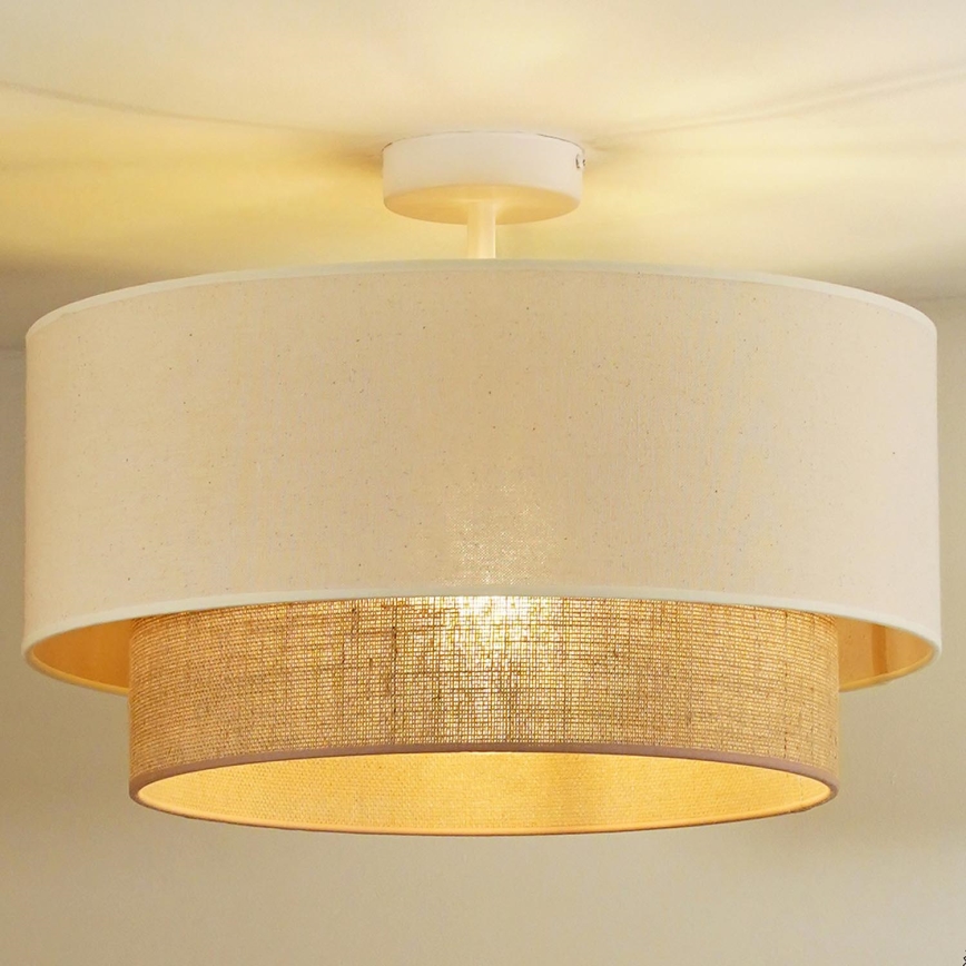Duolla - Lubinis šviestuvas BOHO 1xE27/15W/230V skersmuo 45 cm kreminė/ruda