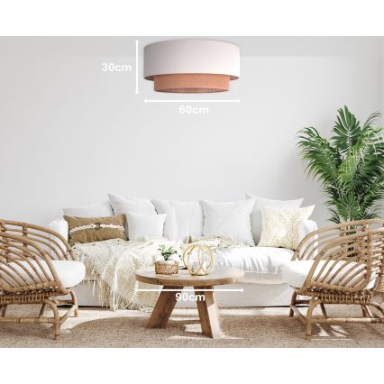 Duolla - Lubinis šviestuvas BOHO 3xE27/15W/230V d. 60 cm smėlio/rudos spalvos