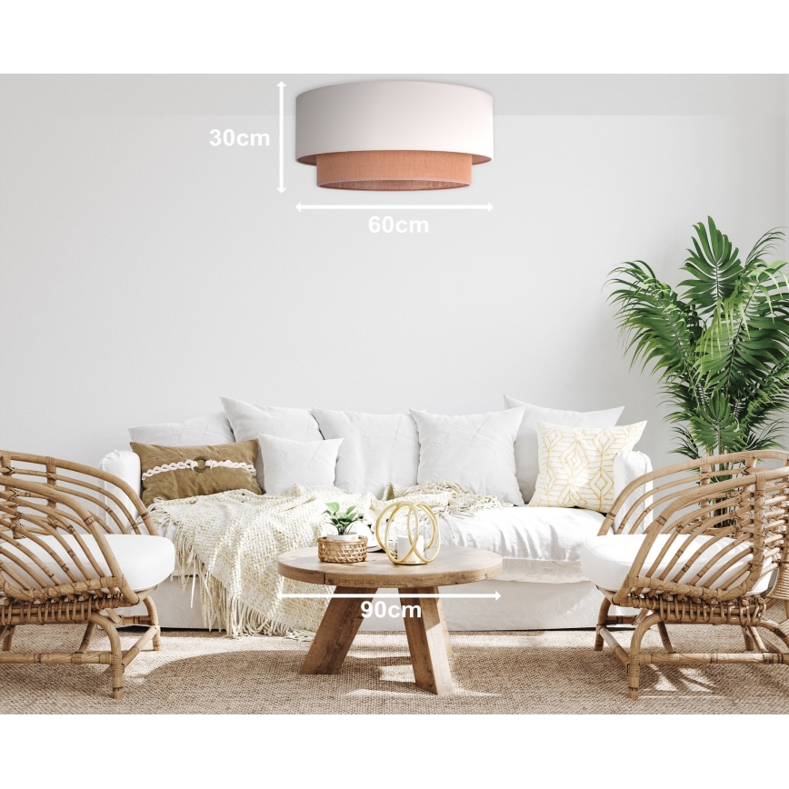 Duolla - Lubinis šviestuvas BOHO 3xE27/15W/230V d. 60 cm smėlio/rudos spalvos