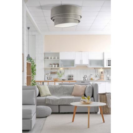 Duolla - Lubinis šviestuvas DEVON 1xE27/40W/230V diametras 45 cm pilka