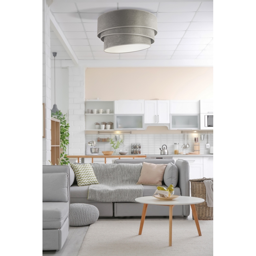 Duolla - Lubinis šviestuvas DEVON 1xE27/40W/230V diametras 45 cm pilka