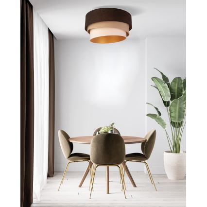 Duolla - Lubinis šviestuvas DEVON 1xE27/40W/230V diametras 45 cm ruda/smėlio spalva