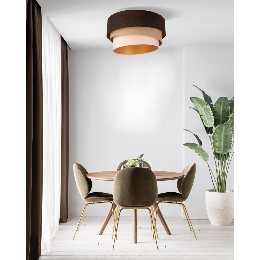 Duolla - Lubinis šviestuvas DEVON 1xE27/40W/230V diametras 45 cm ruda/smėlio spalva