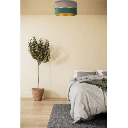 Duolla - Lubinis šviestuvas DUO 1xE27/15W/230V diametras 40 cm pilka/žalia/auksas