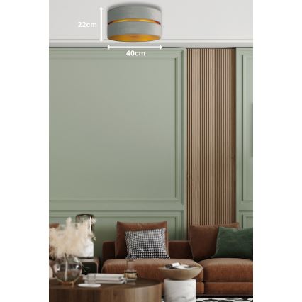 Duolla - Lubinis šviestuvas DUO 1xE27/15W/230V diametras 40 cm šviesiai žalia/auksas