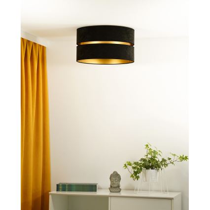 Duolla - Lubinis šviestuvas DUO 1xE27/40W/230V diametras 40 cm juoda/auksas
