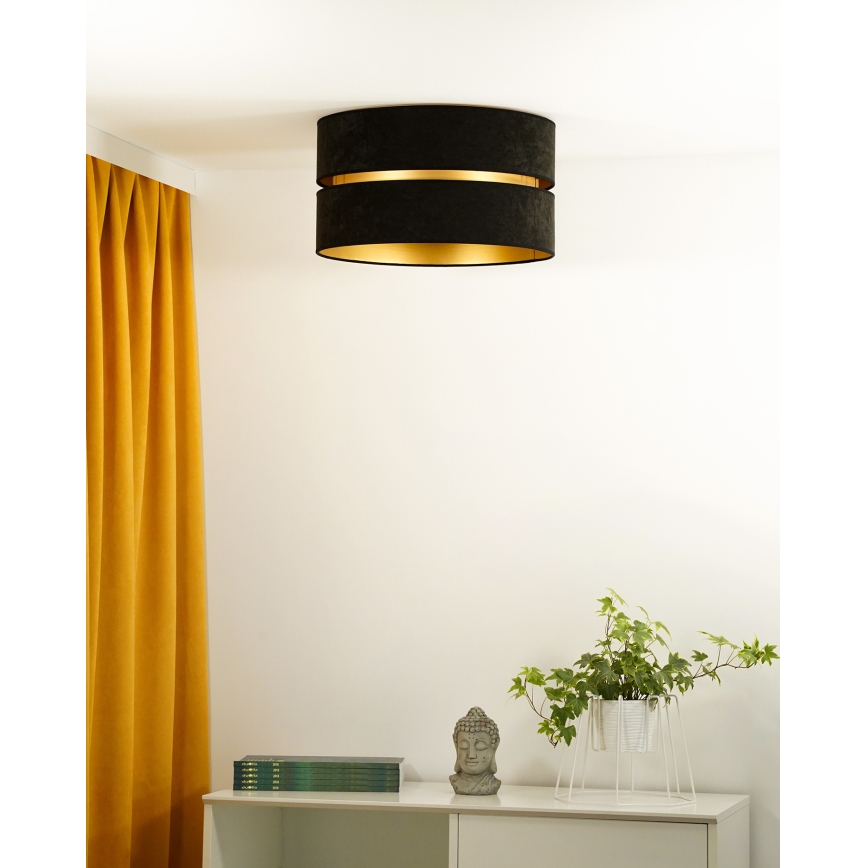 Duolla - Lubinis šviestuvas DUO 1xE27/40W/230V diametras 40 cm juoda/auksas