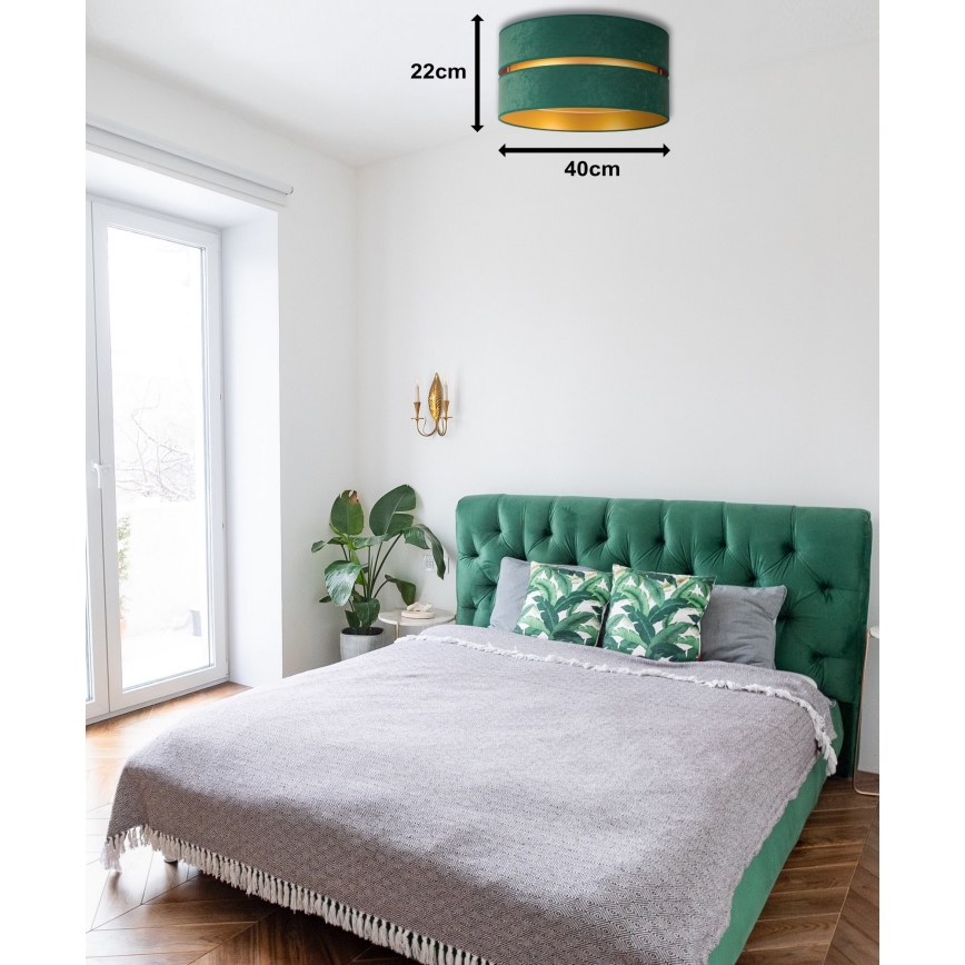 Duolla - Lubinis šviestuvas DUO 1xE27/40W/230V diametras 40 cm žalia/auksas