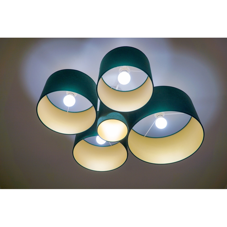 Duolla - Lubinis šviestuvas ROLLER PENTO 5xE27/60W/230V žalia/auksas