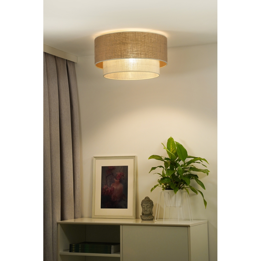 Duolla - Lubinis šviestuvas YUTE BOHO 1xE27/15W/230V diametras 45 cm ruda/kreminė