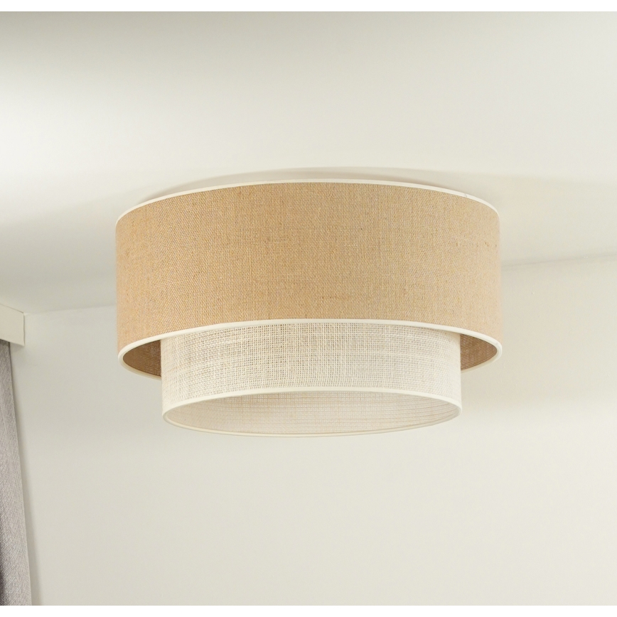 Duolla - Lubinis šviestuvas YUTE BOHO 1xE27/15W/230V diametras 45 cm ruda/kreminė