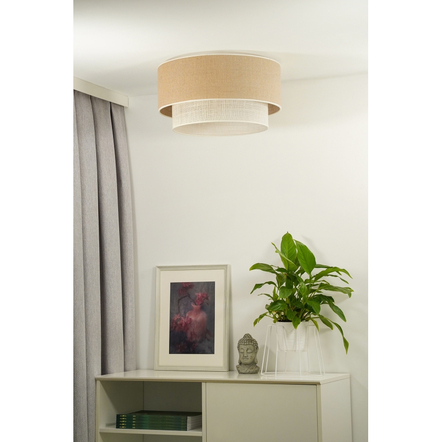 Duolla - Lubinis šviestuvas YUTE BOHO 1xE27/15W/230V diametras 45 cm ruda/kreminė