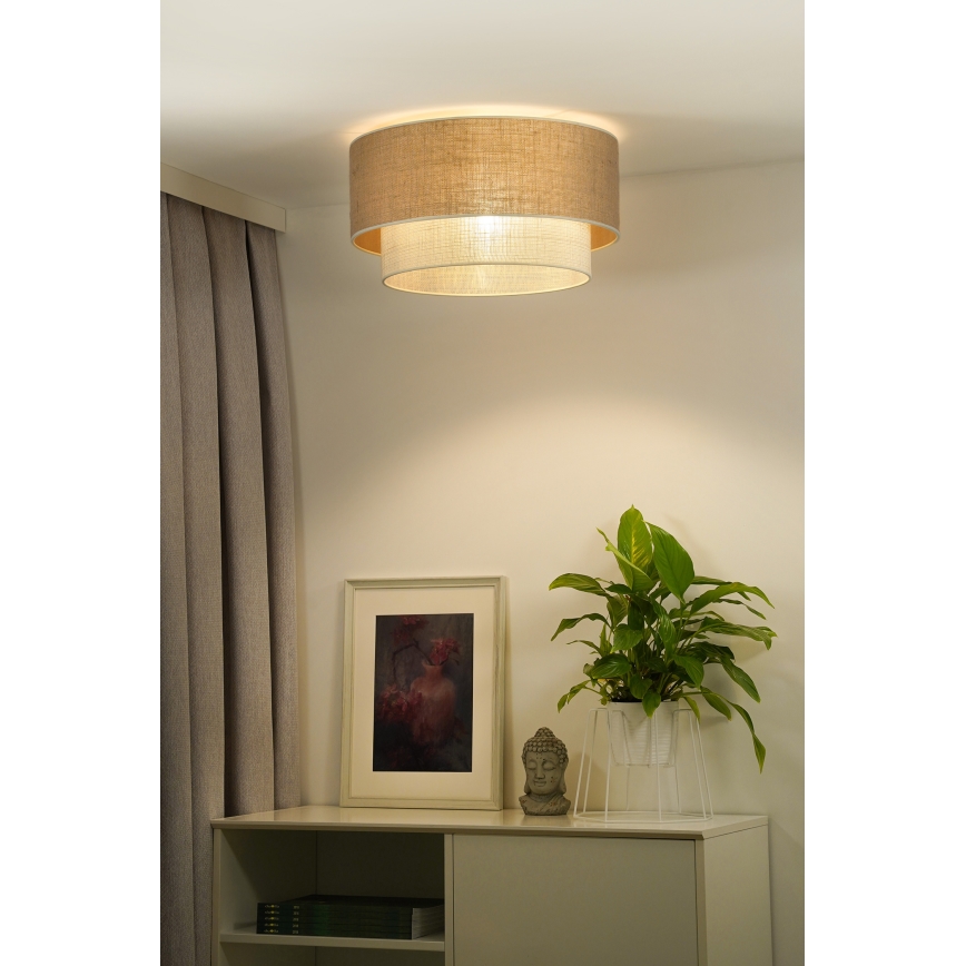 Duolla - Lubinis šviestuvas YUTE BOHO 3xE27/15W/230V diametras 60 cm ruda/kreminė