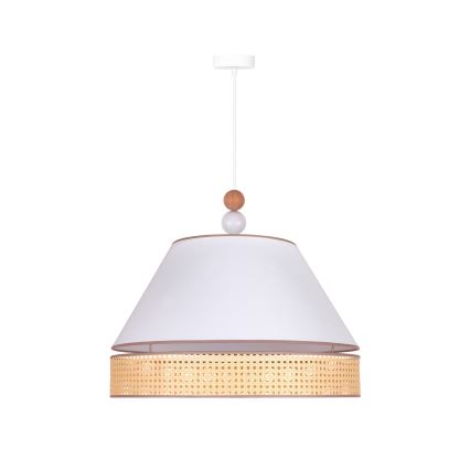 Duolla - Pakabinamas sietynas AVIGNON 1xE27/15W/230V d. 60 cm baltas/rotango