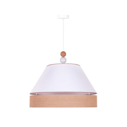 Duolla - Pakabinamas sietynas AVIGNON 1xE27/15W/230V d. 60 cm baltas/rudas