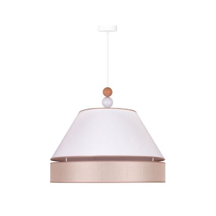 Duolla - Pakabinamas sietynas AVIGNON 1xE27/15W/230V d. 60 cm baltas/smėlio