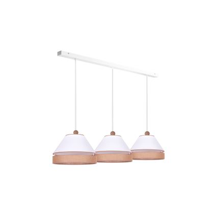 Duolla - Pakabinamas sietynas AVIGNON 3xE27/15W/230V baltas/rudas