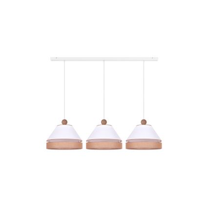 Duolla - Pakabinamas sietynas AVIGNON 3xE27/15W/230V baltas/rudas