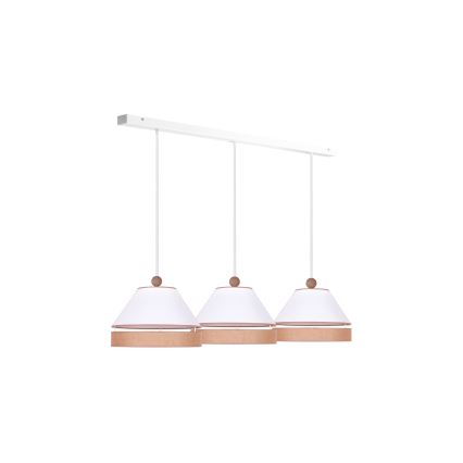 Duolla - Pakabinamas sietynas AVIGNON 3xE27/15W/230V baltas/rudas