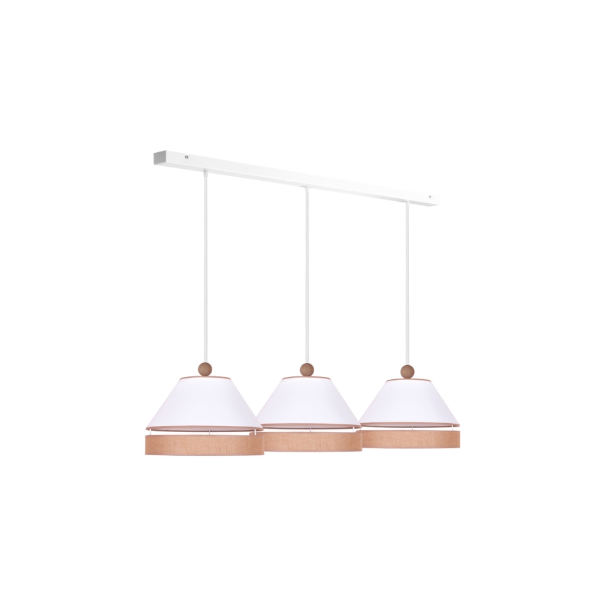 Duolla - Pakabinamas sietynas AVIGNON 3xE27/15W/230V baltas/rudas