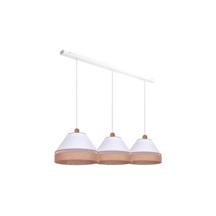 Duolla - Pakabinamas sietynas AVIGNON 3xE27/15W/230V baltas/rudas
