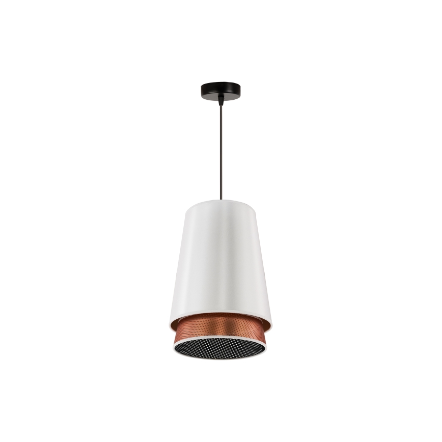 Duolla - Pakabinamas sietynas BELL SHINY 1xE27/15W/230V diametras 25 cm balta/varis